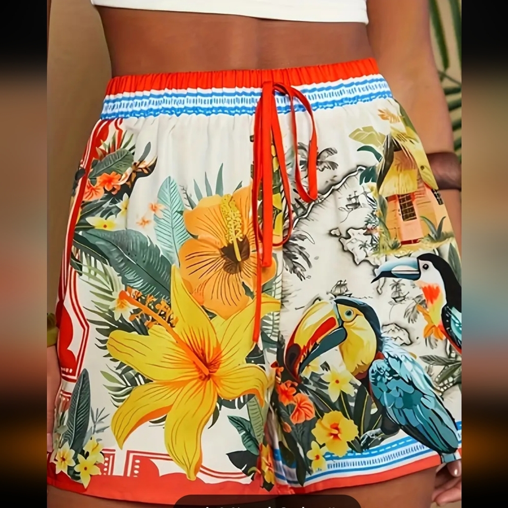 Tropical Print Women's Shorts